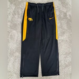 Nike Team Authentic Dri Fit Iowa Hawkeyes Sweatpants Mens XL Black Ankle Zips